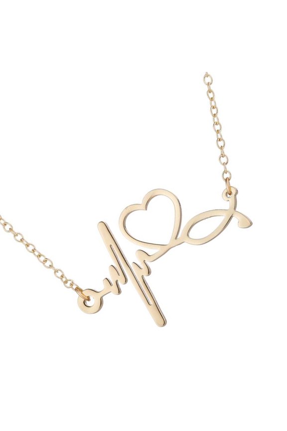 Adjustable Length Hospital Theme Necklace Feature ECG Charm for Professionals