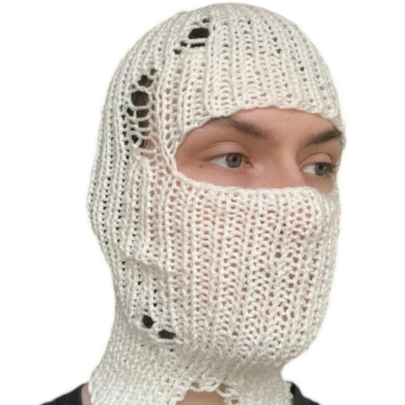 ROZYARD Balaclava Hat Horrid Crocheted Hat Cap for Women Men Picture Props Scary Ghost Cap Cosplay- Party