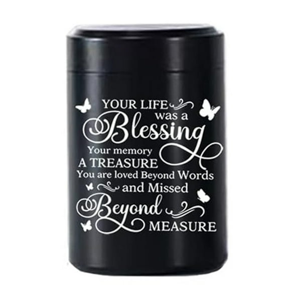 ROZYARD Black Stainless Steel Pet Cremation Urn Casket Urn Cremation Sympathy