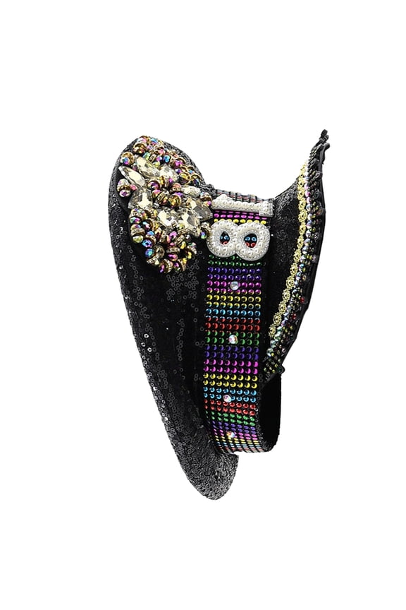 Bride Hat for Dancing Party Glitter Fedora Hat Music Festival Women Costume Cap Rhinestone Sequins Studded Captain Hats