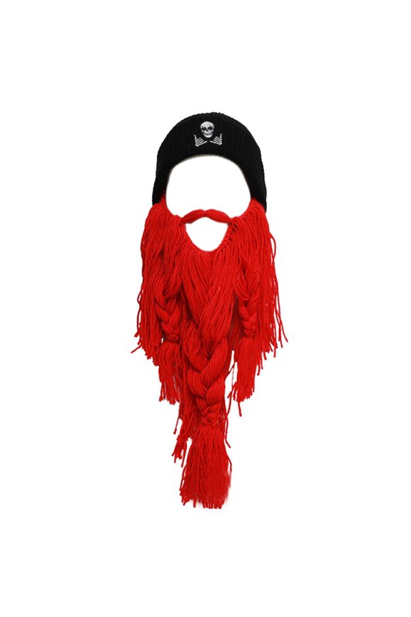 Carnival Knit Beard Hat for Teenagers Theater Performances Hat Windproof