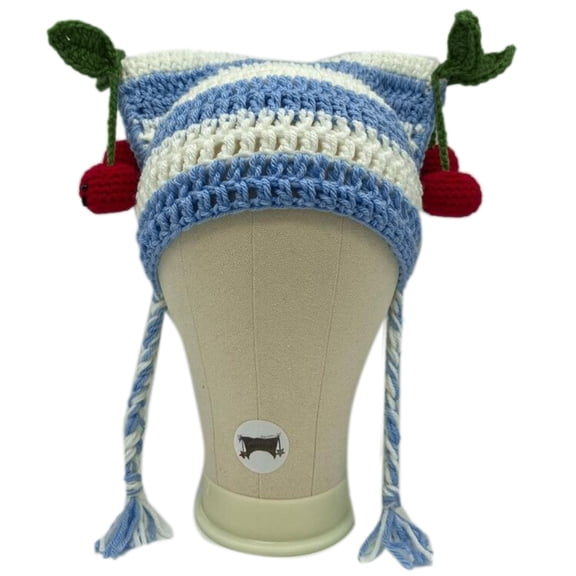 ROZYARD Casual Handmade Cat Ear Shape Hat Knit Windproof Hat for Late Autumn Winter Wear