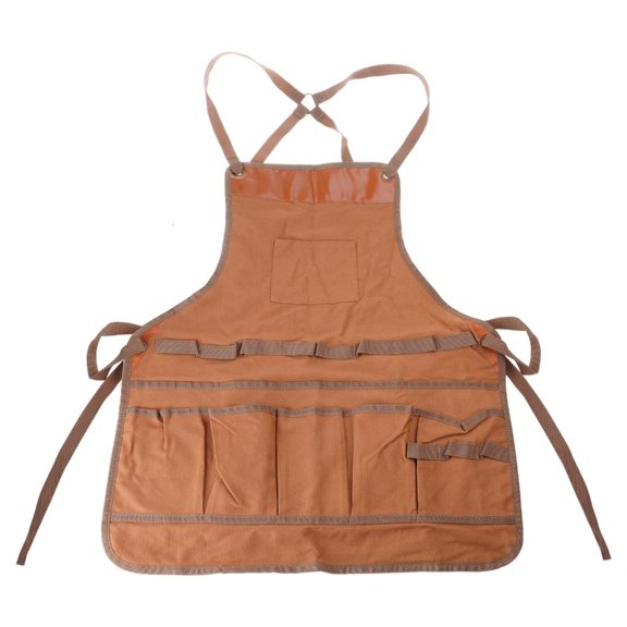 Multi-Pocket Aprons Adjustable Work Apron Unisex Kitchen Baristas Apron Barbecue Small Tool Storage