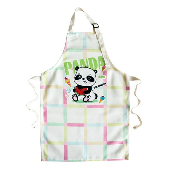 ROZYARD Child Apron with Panda Pattern Soft For Home Classroom 3-8Year Old Kids