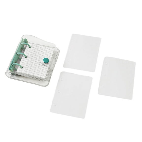 ROZYARD Clear 3 Rings Binder Notebook Loose Leaf Notepads 80 Sheet Gridded