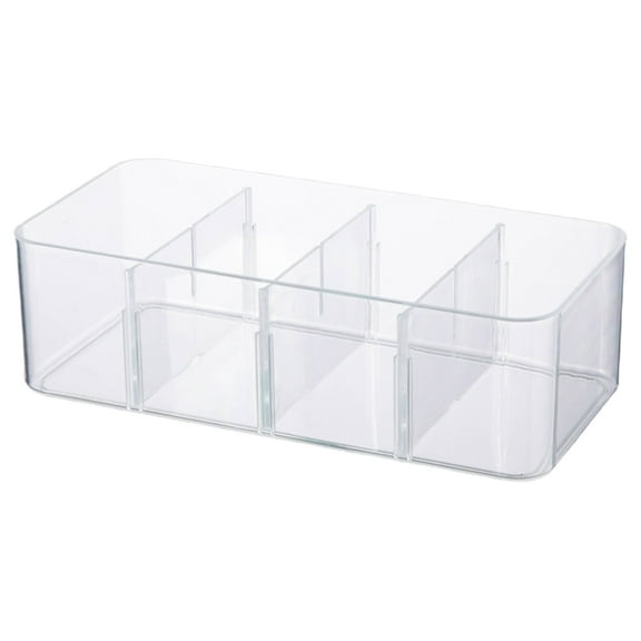 Clear Acrylic Underwear Drawer Organizer Box 4/8 Grids Compartment Divided Closet Storage Bin Stackable Shelf for Socks