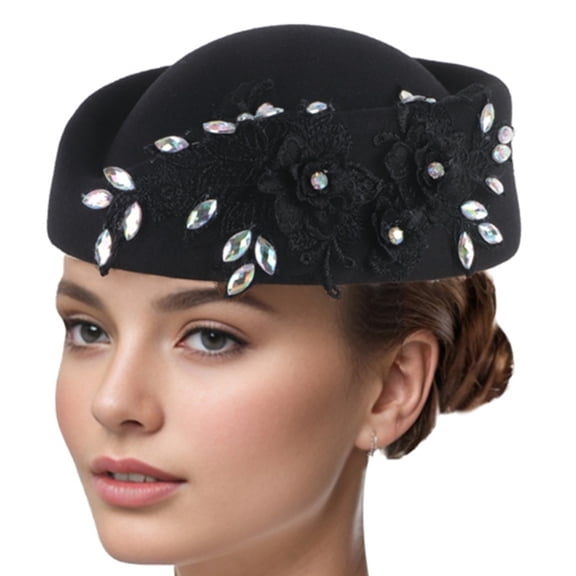 ROZYARD Cocktail Party Fascinator Hat 1920s Theme Event Beret Hat for Masquerades Party