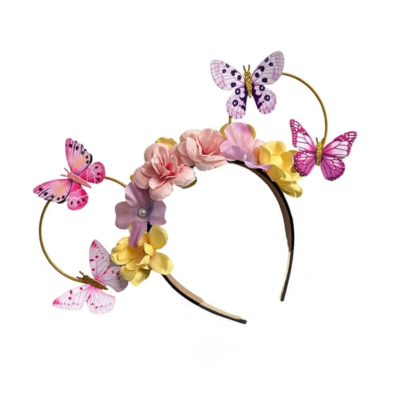 ROZYARD Colorful Floral Headbands For Girls And Women Graduation Butterfly Crown