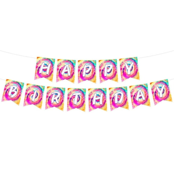 ROZYARD Colorful Party Decorations Unique Flag for Art Celebration Tie Dyes Pennants