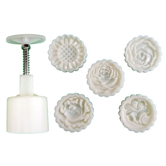 Cookie Cutter Moon Cake Mould with Stamps Mid Autumn Festival DIY Decoration