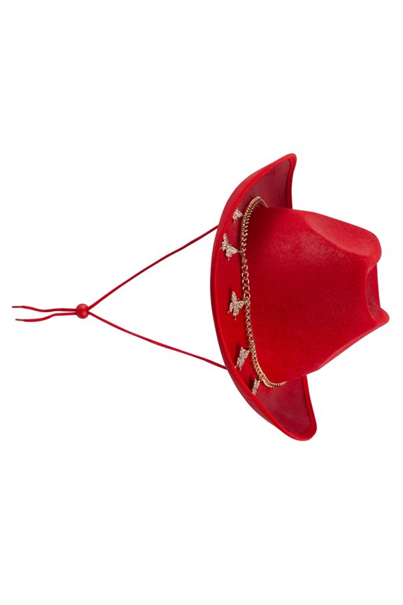 Cowboy Hat Butterfly Wide Brim Knight Hat for Disco House Cocktail Parties Vacation Simple Style for Comedian Actor