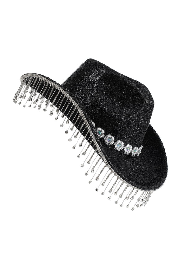 Cowboy Hats Tassels Crystal Hat Encrusted Rhinestones Hand Beading
