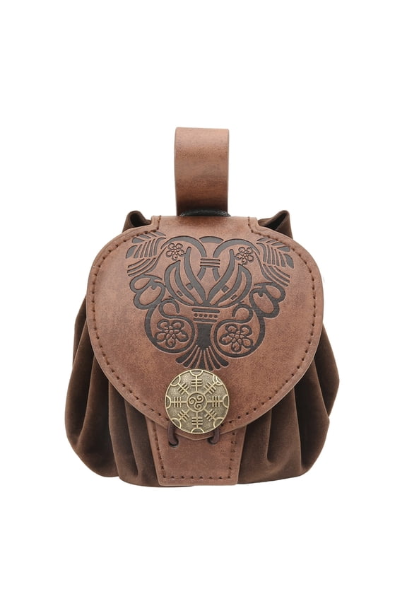 Cube Bag Old Styles Belt Bag Medieval Coin Purse Embossed Waist Bag Coin Bag
