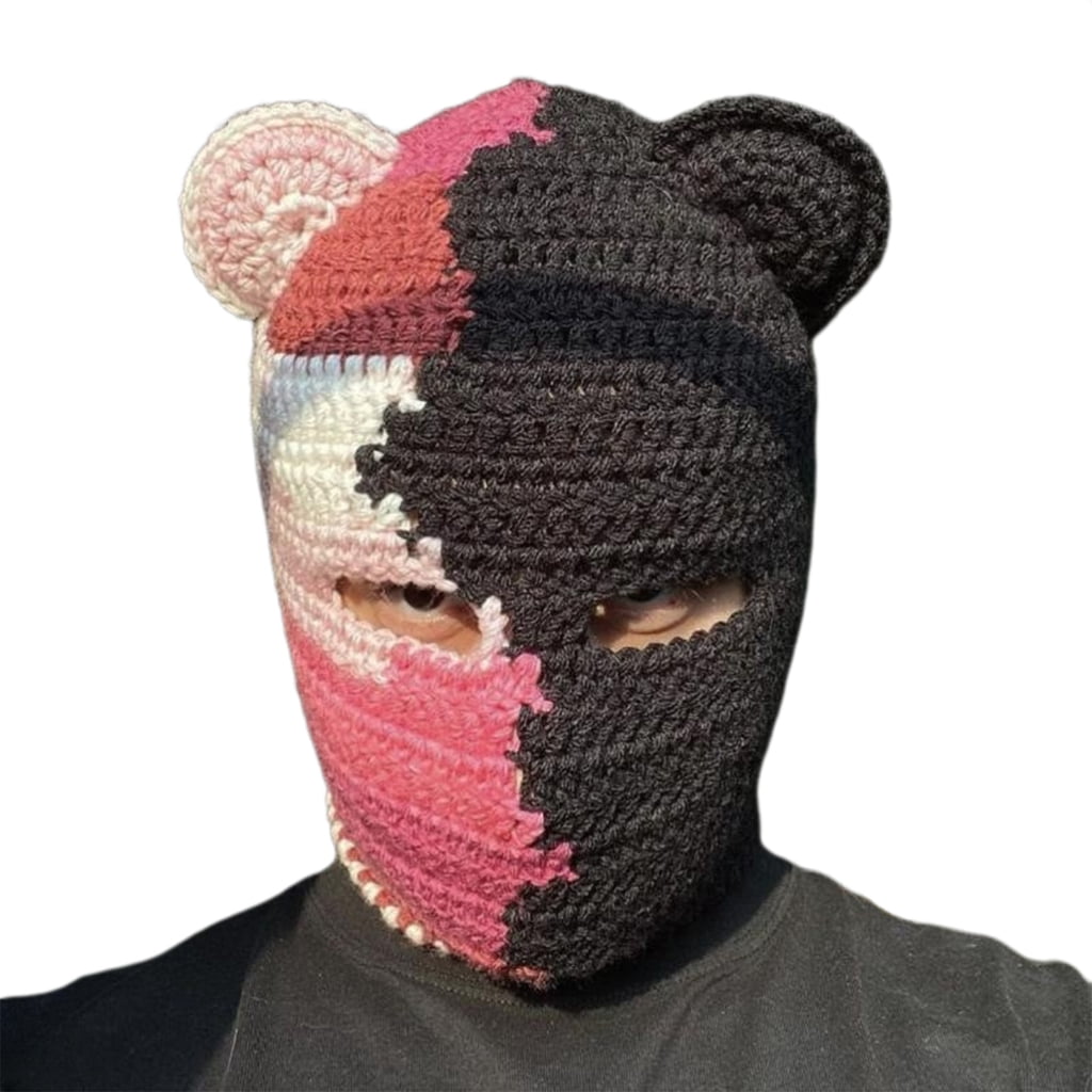 ROZYARD Daily Balaclava Neck Protect Hat Cute Bear Ear Windproof Hat for Winter