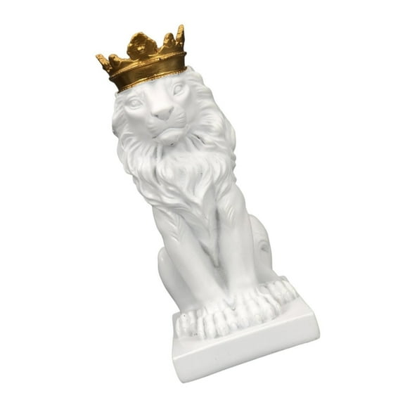 Decorative Lion Crowned Statue Resin Handicraft For Home And Office Display