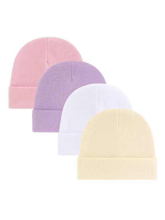 Elastic Baby Bonnet Caps Cotton Hospital Hats Gender Neutral 4Pcs/set