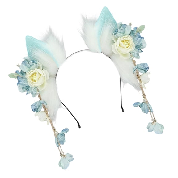 ROZYARD Elastic Cats Tail Ears Headbands With Plush For Enthusiasts 55 60cm Fit