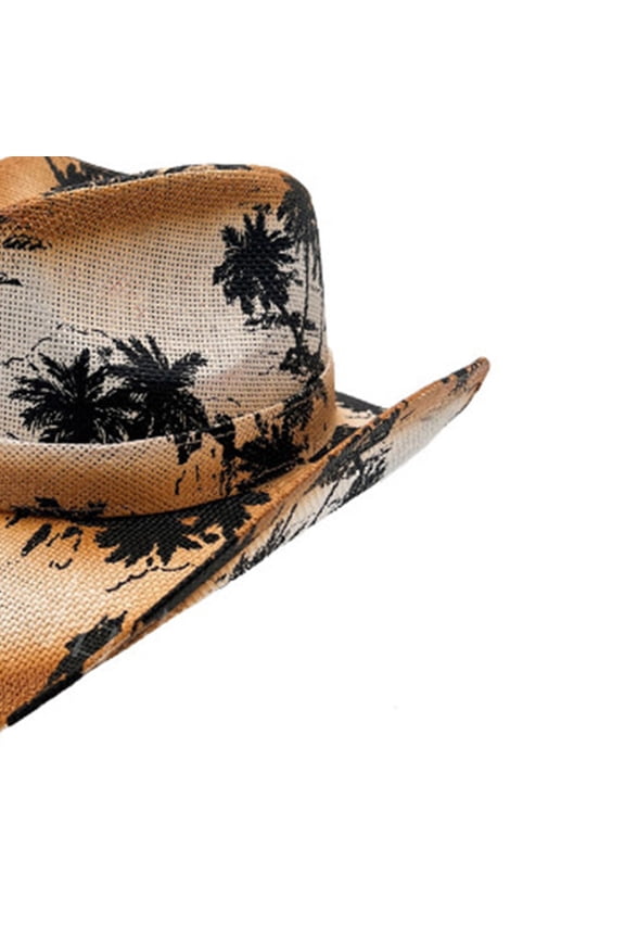 Ethnic Style Cowboy Hats Woman Music Festivals Cowboy Hats with Color Printed