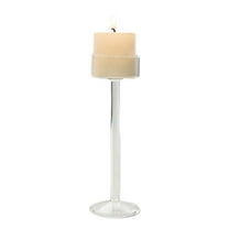 European Glass Candle Holder Long Stem Tall Candlestick for Dinner Party Decor