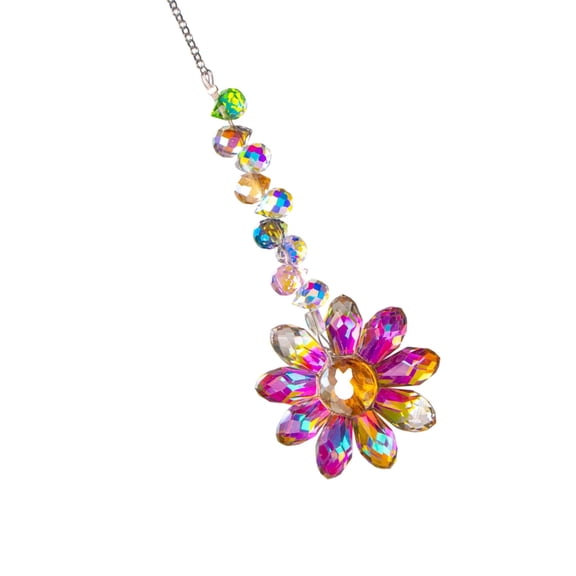 ROZYARD Hanging Sun Catchers with Crystals,Glass Sunflowers Rhinestones Suncatchers