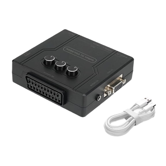 ROZYARD High Performances RGBS SCART VGA to YPBPR Component Converter Single Channel Adjustment for Retro Game Consoles
