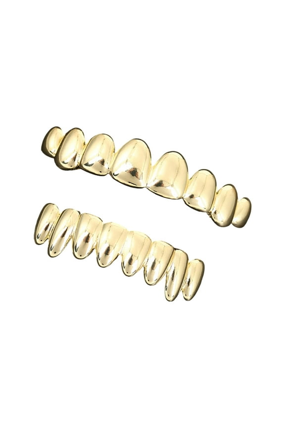 Hip Hop Style Brass Grillzs Set Disposable Party Wear Teeth Decorations