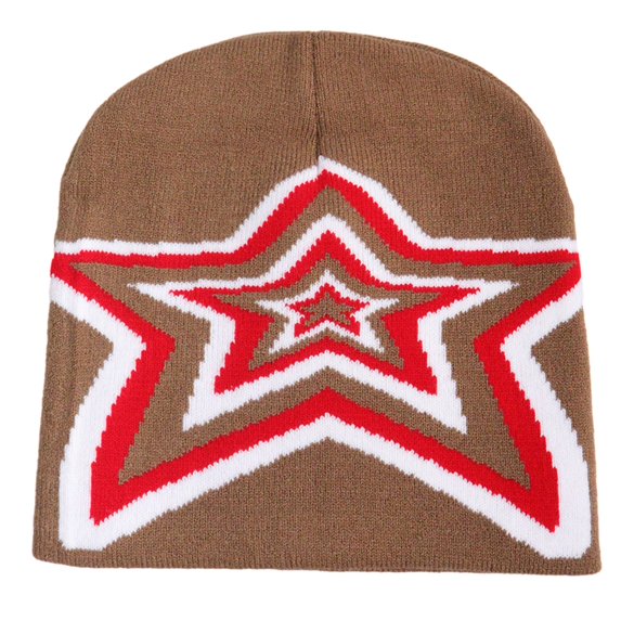ROZYARD Jacquard Star Hat Girls Bonnet 2000S Cool Girl Hat Women Headdress Casual Hat