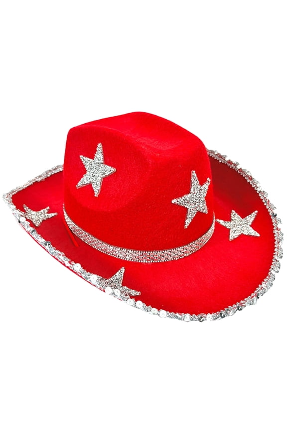 Jeweled Hat Heavy Crystal Cowboy Hats Set for Women Dancer Comedian