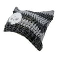 thumbnail image 1 of ROZYARD Knitted Beanie Hat for Women Harajuku Style Cat Ear Hat Handmade Crochet Hat Fashion Y2K Hat Winter Warm Headwear, 1 of 13