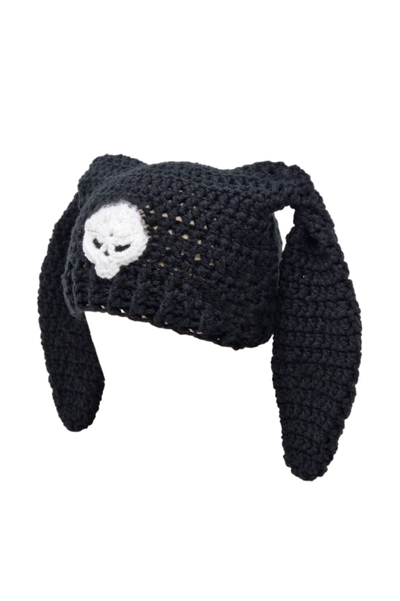 Knitted Beanie Hat for Women Harajuku Style Cat Ear Hat Handmade Crochet Hat Fashion Y2K Hat Winter Warm Headwear