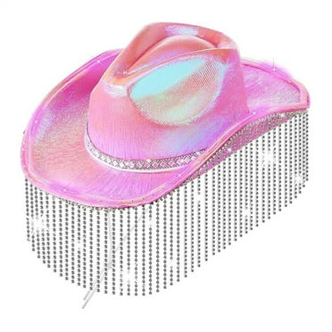 ROZYARD Cowboy Hat for Outdoor Rhinestone Hat for Woman Light up Model Show Cowboy Hat