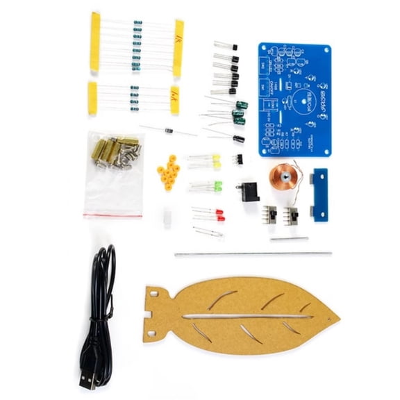 ROZYARD Leaf Shape Pendulum with LED Electromagnetic Swing Soldering Kit Education