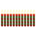 thumbnail image 1 of ROZYARD Led Decorative Candle Red Green Striped Flicking Flameless Candle Light Flameless Tapers Candle Lamp for Christmas, 1 of 13
