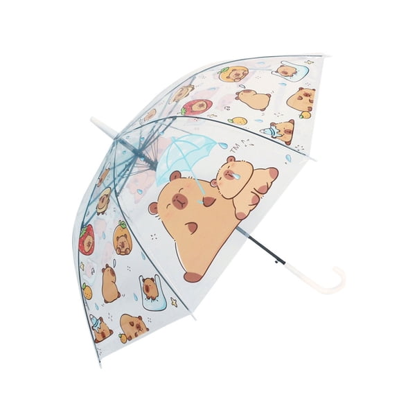 ROZYARD Auto Folding Umbrella Capybara Print for Travel Windproof Design Clear