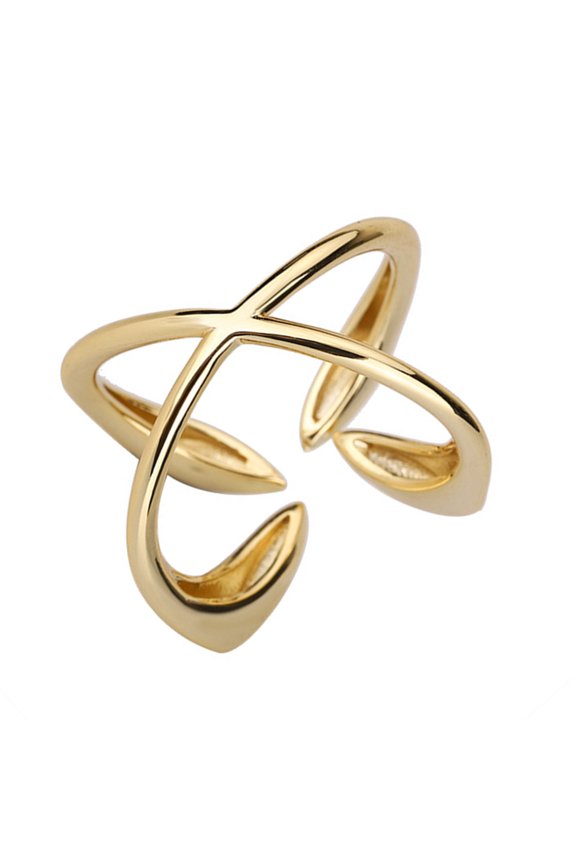 Lines Crossed Geometric Ring Adjustable for Fashionable Women and Trendsetters