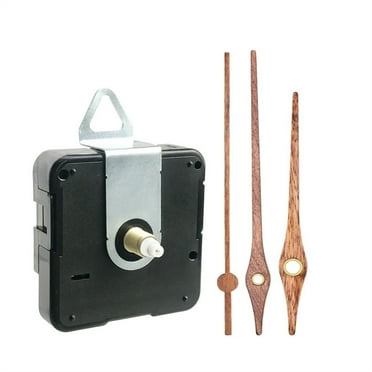 ROZYARD Long Shaft Clock Movement with Walnut Wood Clock Hands Mechanism with Hooks Clock Movement Replacement Kit for Clock