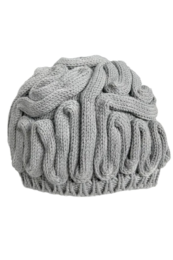 Lovely Knitted Brain Hat Winter Warm Pullover Hat for Casual and Funny Cerebrum Hat Thicken Warm Beanies Hat Knitted Pullover Hat Costume Props