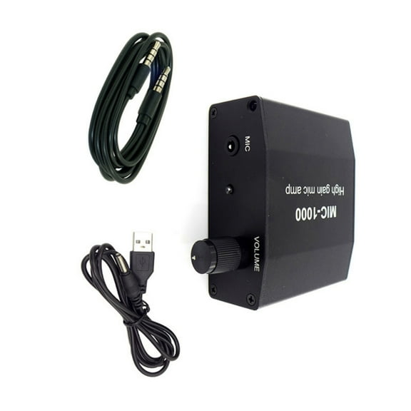 ROZYARD MIC-1000 Professional 3.5mm Microphone Amplifier with USB Cable 1000 Times Signal Gained for Mobile Sound Enhancement