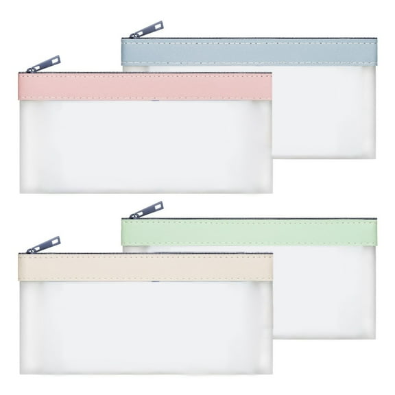 ROZYARD Money Bags with Zippers,Cash Envelope,Money Pouch Clear Bank Deposit Coin Bag