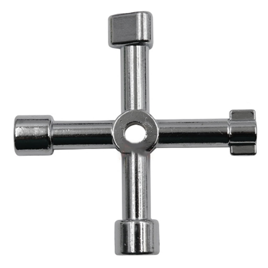 ROZYARD Multifunction Key Wrench 4 Way Universal Cross Wrench Tool Elevator Plumbing Tool Bleed Radiators Wrench Tool