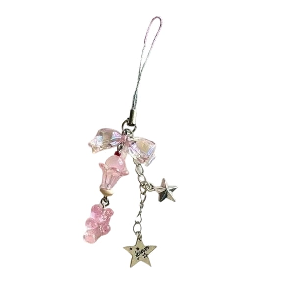 ROZYARD Novelty Charm Cellphone Chain Beaded Phone Lanyard Stylish Keychain Pendant
