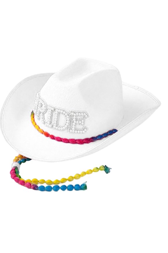 Pearl BRIDE Letter Hat Spring Outdoor Bachelorette Hat for Woman Taking Photo