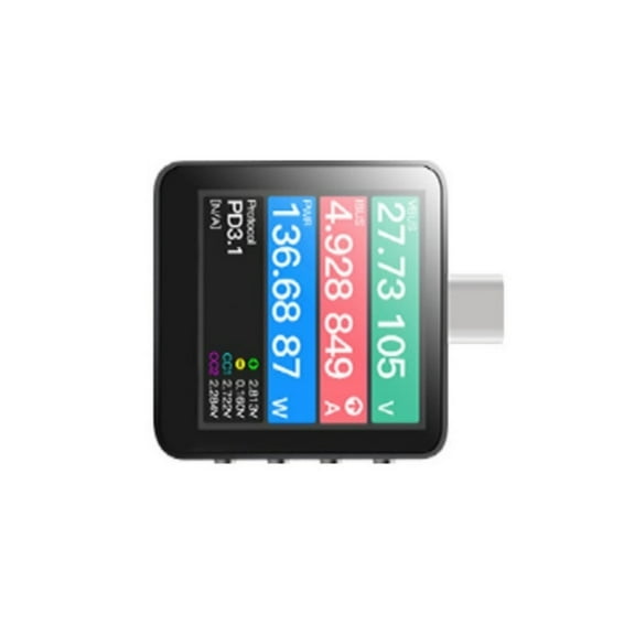 ROZYARD Portable USB PD3.1 Voltages Current Tester Meter With Intelligent Protections And Data Recording 1.54inch Screen 240x240