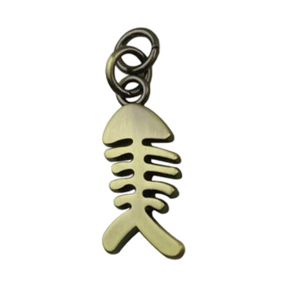 ROZYARD Premium Metal Fishbone Ornament Stylish Bag Jewelry Decoration Piece