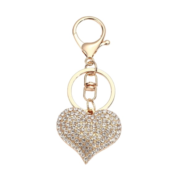 ROZYARD Rhinestoned Heart Shaped Keychain Fade Resistant Keyring Charm Decoration