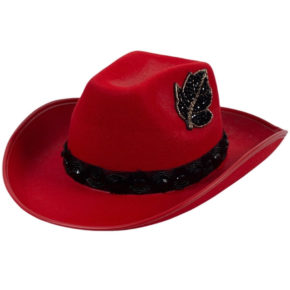 ROZYARD Rhinestones Butterfly Top Hat Roll Brims Cowgirl Hat Bachelorettes Party Headwear