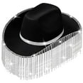 thumbnail image 1 of ROZYARD Rhinestones Cowgirl Hats Glitter Rave Cow Girl Hat with Rhinestones Fringe Size Cowboy Hat for Party 3 Color, 1 of 10