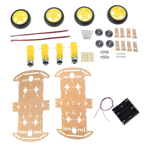 ROZYARD Robot Car Chassis Tracking Car Accessories with Speed Encoders Battery Box 4WD Ultrasonic Module Kit Toys for Kid