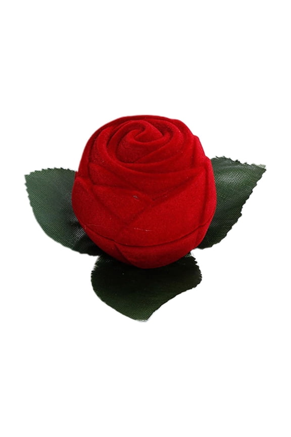 Romantic Red Rose Flower Ring Box Earrings Jewelry Packaging Display for Case De