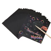 ROZYARD Scratching Paper Art Crafts Rainbow Scratch Sketch Papers 24 Sheets for Creative Magic Doodle Note Drawing Kit Kids Favo
